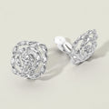 Textured Metal Rose Clip On Earrings